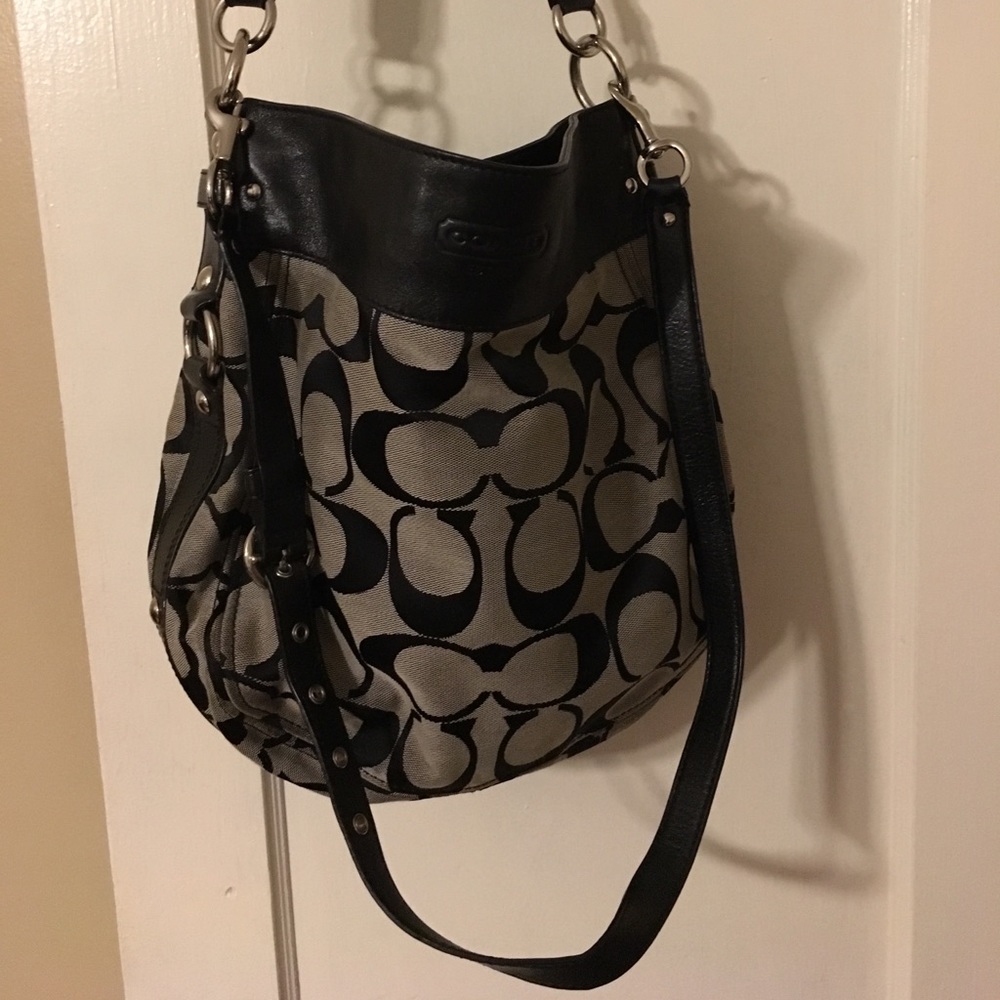 Coach Signature Canvas & Leather Xlarge Hobo Bag